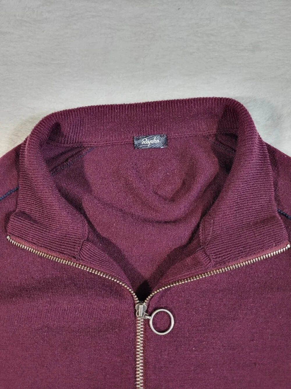 Rapha Finest Merino Track Top Full Zip Maroon Sweater - Large!
